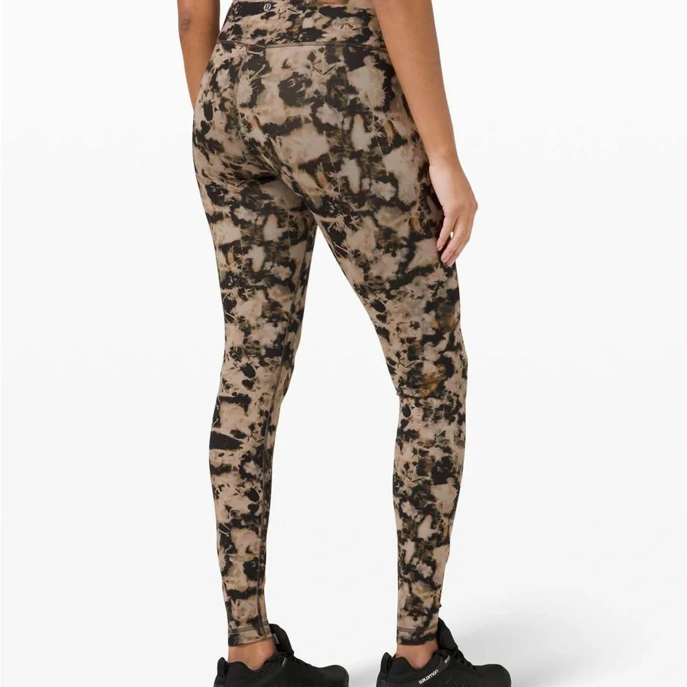 🆕 Lululemon Wunder Train HR Tight 28” Dispersed Light Raw Linen Multi